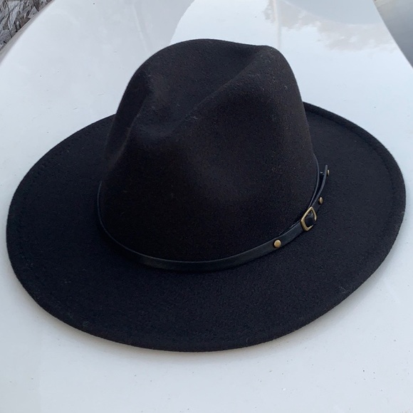 Accessories - Black fedora panama hat with buckle